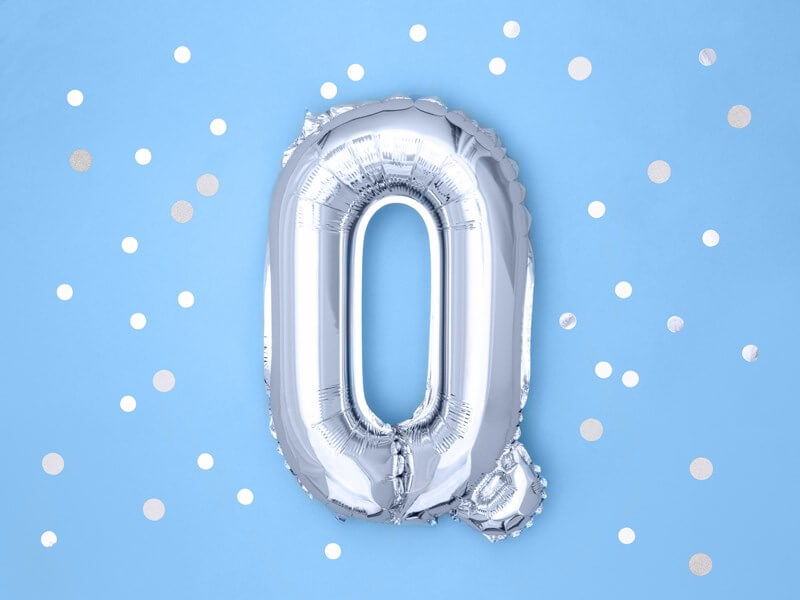 Ballon Lettre Q argent - 35cm