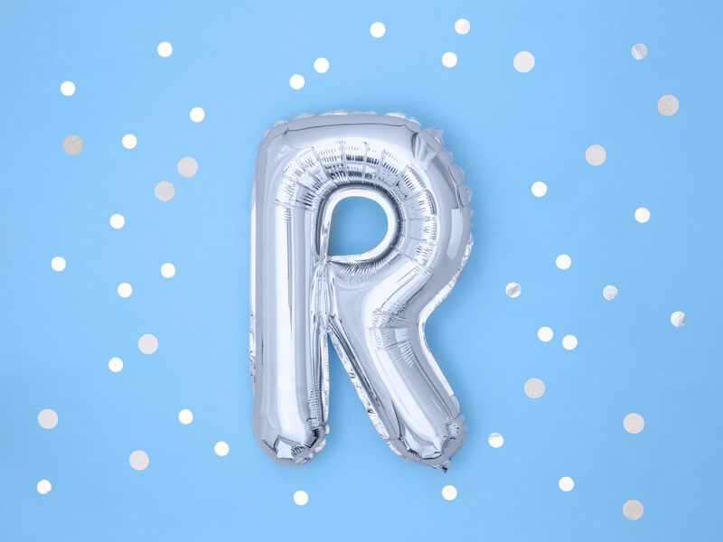 Ballon Lettre R argent - 35cm