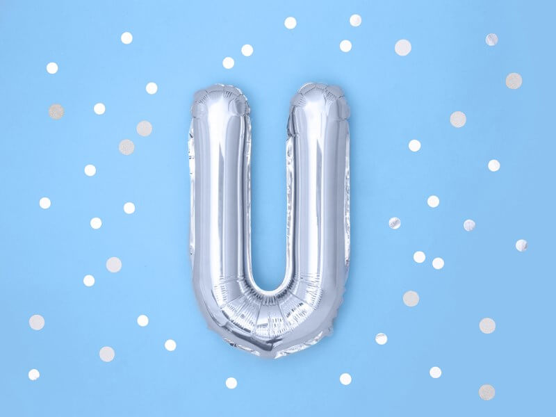 Ballon Lettre U argent - 35cm