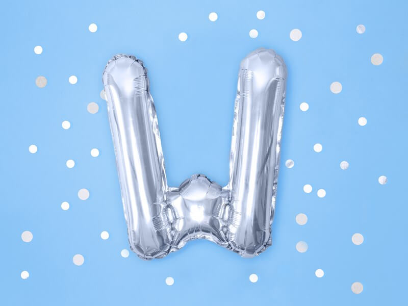 Ballon Lettre W argent - 35cm
