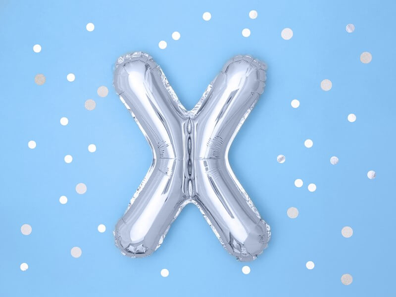 Ballon Lettre X argent - 35cm