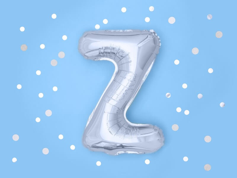 Ballon Lettre Z argent - 35cm