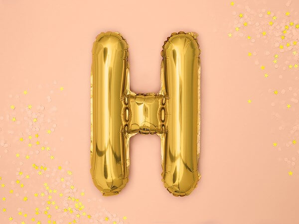 Ballon Lettre H Or - 35cm