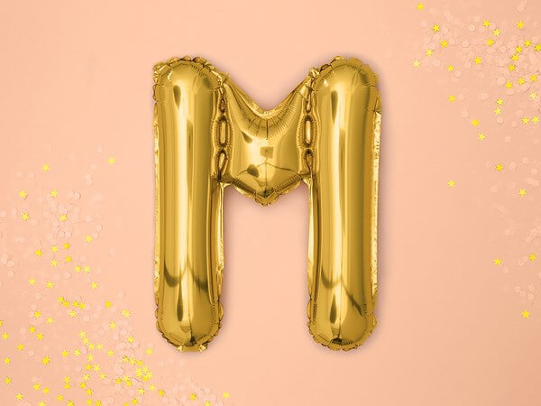 Ballon Lettre M Or - 35cm