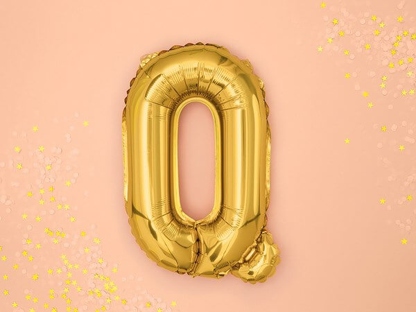 Ballon Lettre Q Or - 35cm