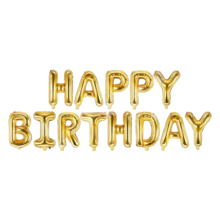 Ballon Géant Happy Birthday 340x35cm Or