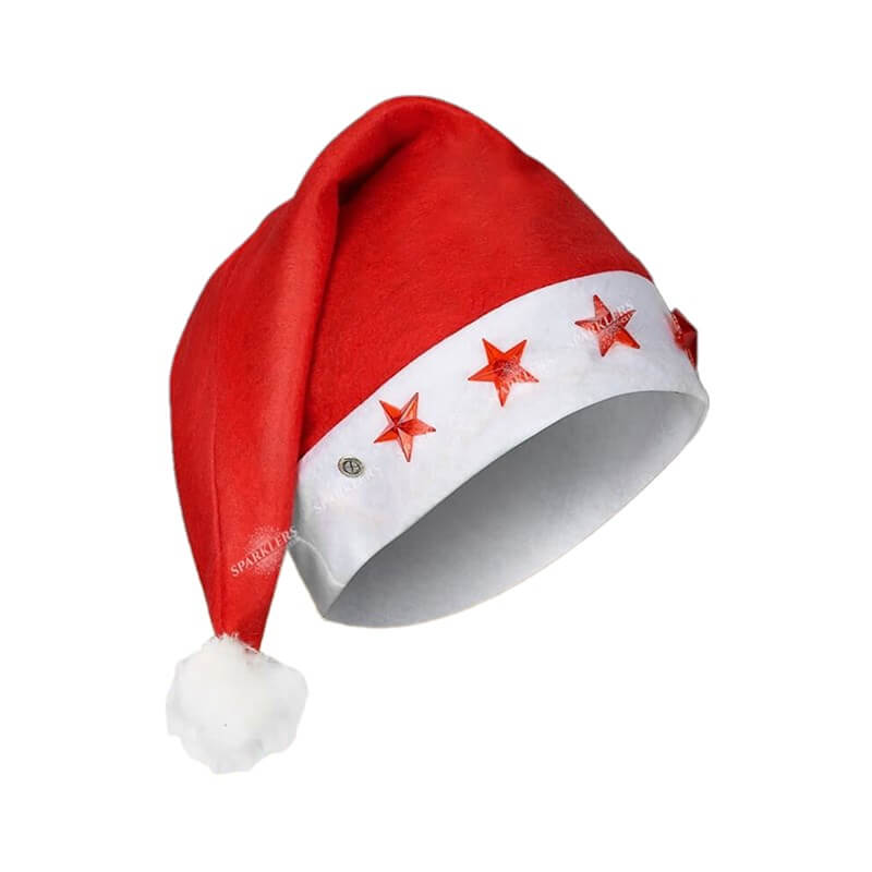 Bonnet De Noël Enfant étoiles Lumineuses - Taille Unique | Bonnet Festif Avec Lumières Intégrées