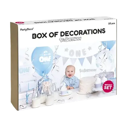 Kit décoration 1er anniversaire argent