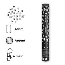 Lanceur confettis 40 cm étoile argentée
