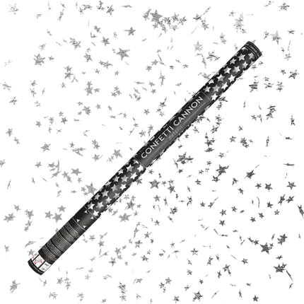 Canons confettis 80CM étoile argent