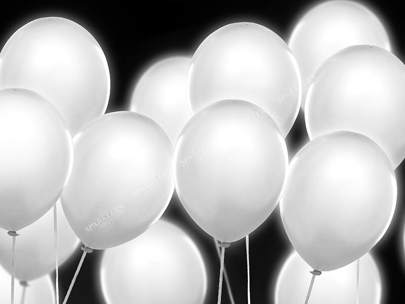 Ballons lumineux LED Blanc (Lot de 5)