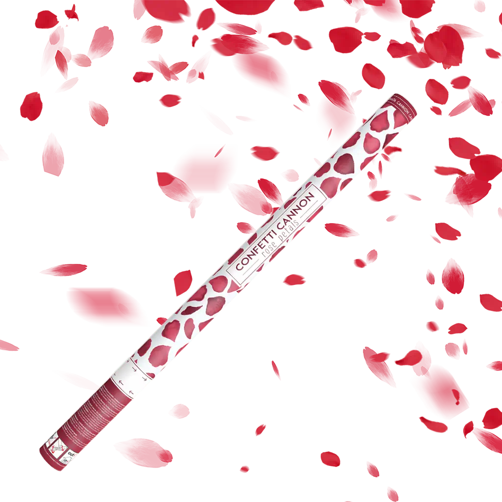 Canon confettis 80cm pétales roses couleur rouge