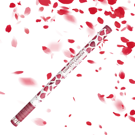 Canon confettis 80cm pétales roses couleur rouge