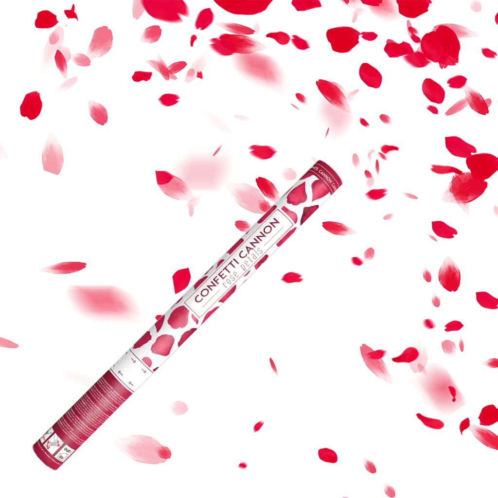 Canon confettis 60cm pétales roses couleur rouge