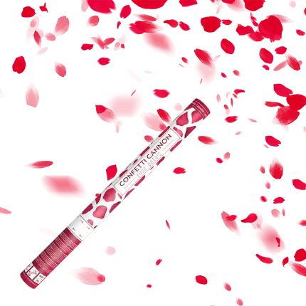 Canon confettis 60cm pétales roses couleur rouge