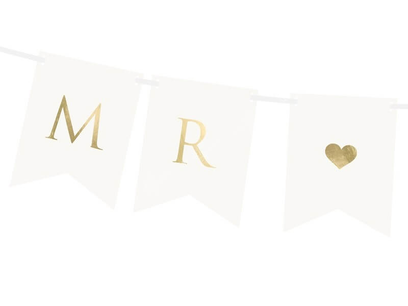 Mr & Mrs Lettres Bois Dorées – Bannière Just Married Pour Table Mariage, Décoration Élégante Et Romantique