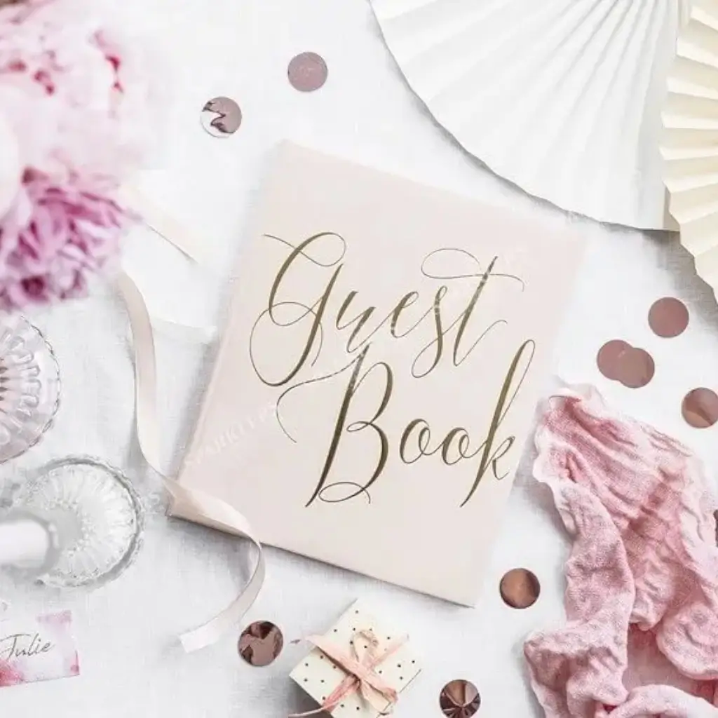 Livre d&#39;or mariage rose 22 pages 