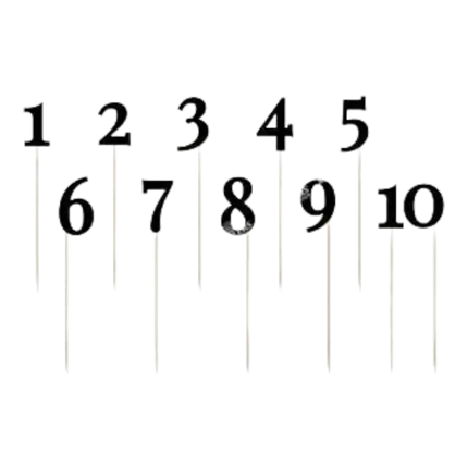 Numéros de table noir de 1 à 10