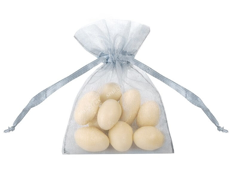 Lot de 20 pochettes organza argent