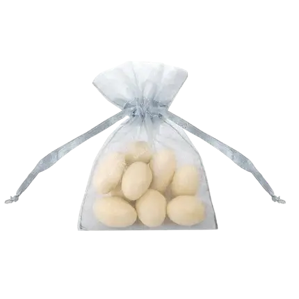 Lot de 20 pochettes organza argent