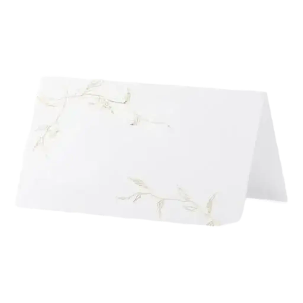 Marque place papier blanc et branches dorées (lot de 10)