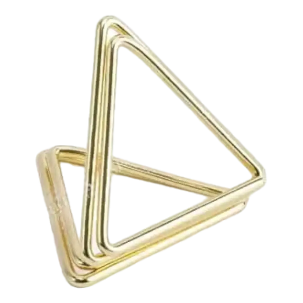 Porte marque place triangle en or x10