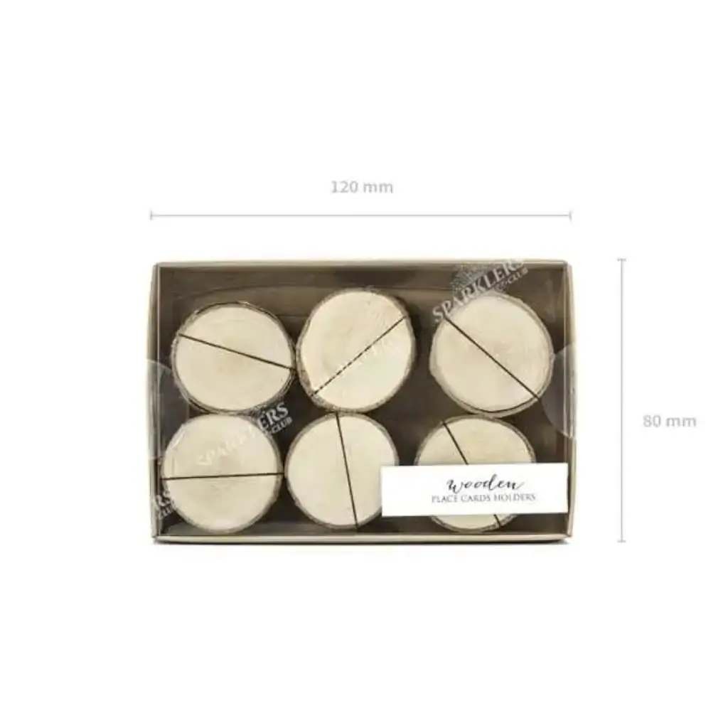 Porte-cartes en bois, diamètre 3-4cm lot de 6