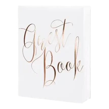 Livre d'or mariage blanc écriture Or Rose 