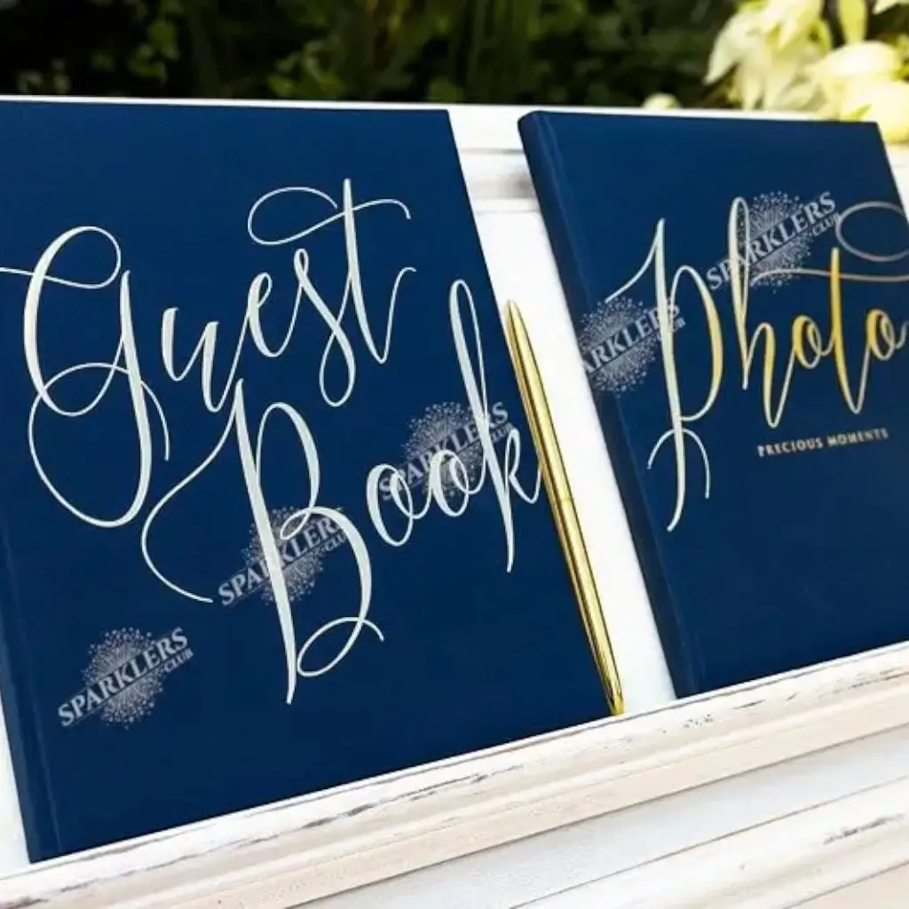 Livre d&#39;or mariage bleu navy 