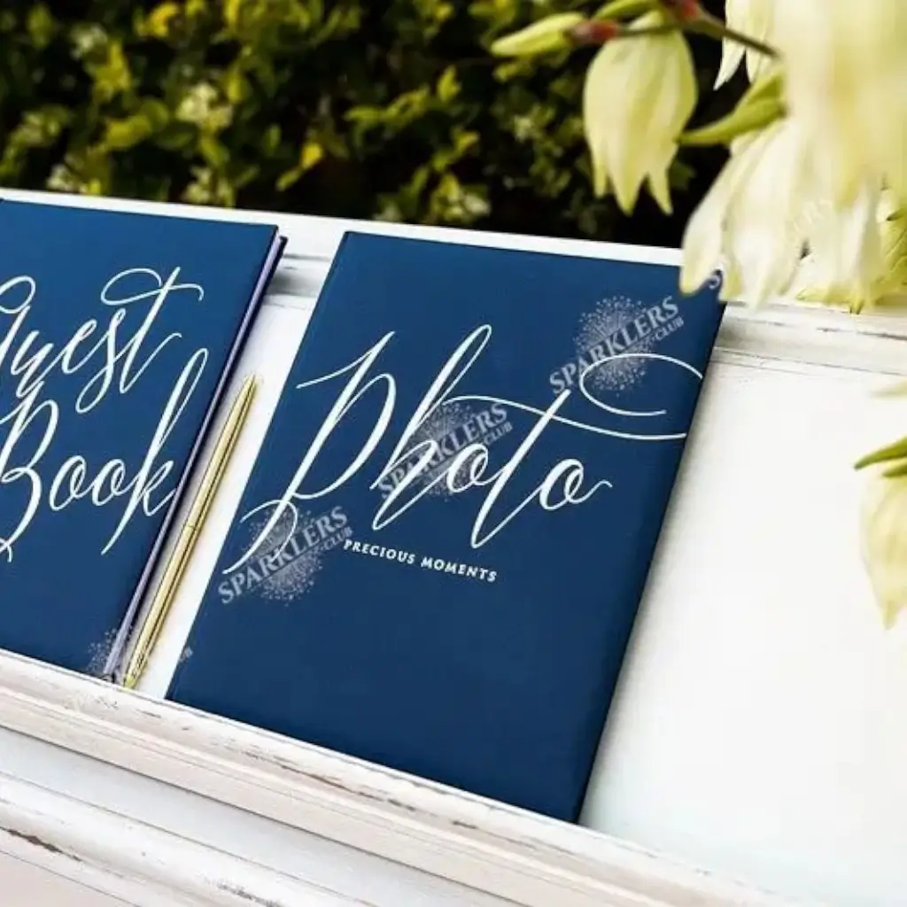Livre d&#39;or mariage bleu navy 