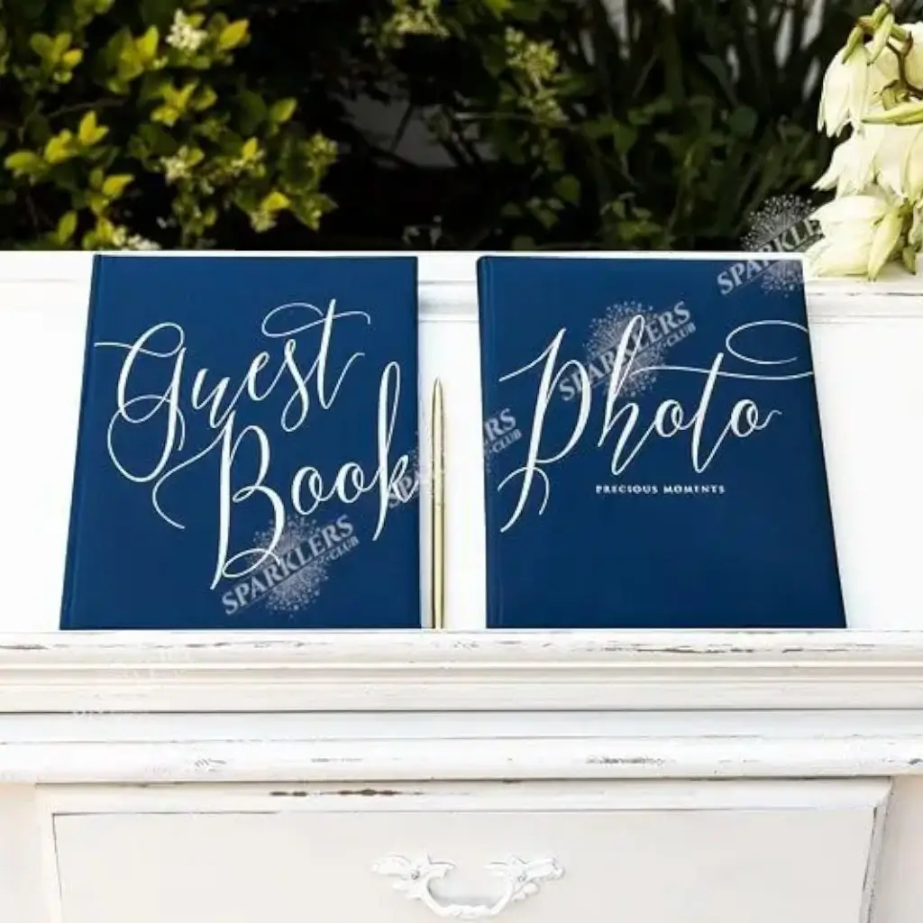 Livre d&#39;or mariage bleu navy 