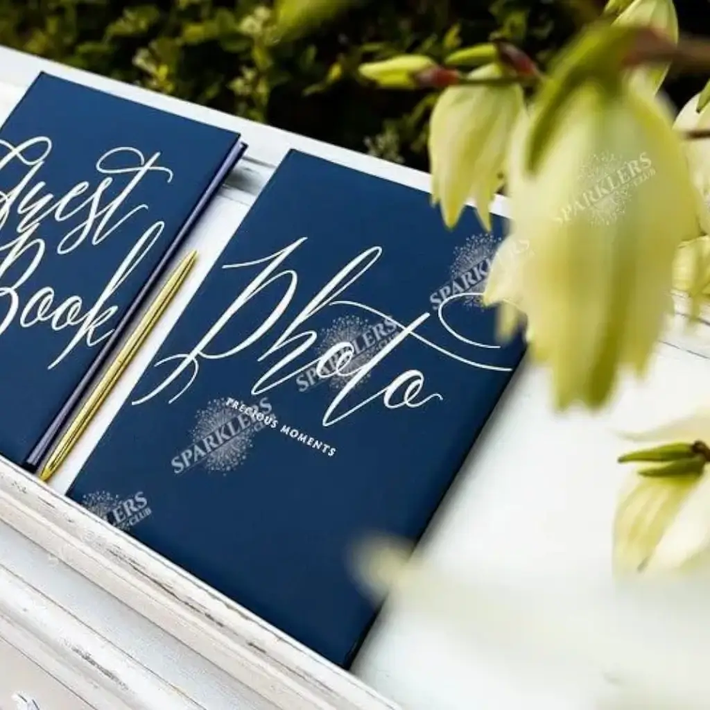 Livre d&#39;or mariage bleu navy 