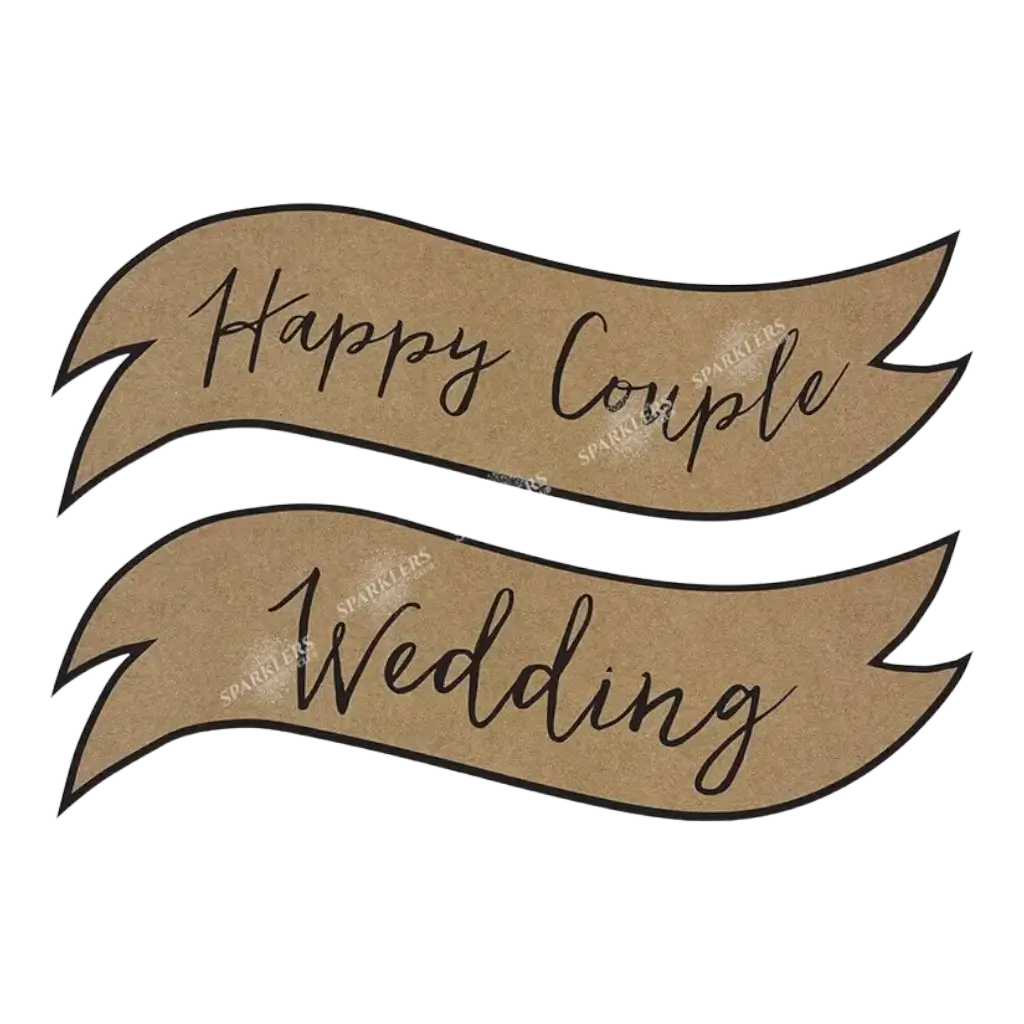 Panneaux avec une inscription Happy Couple / Wedding