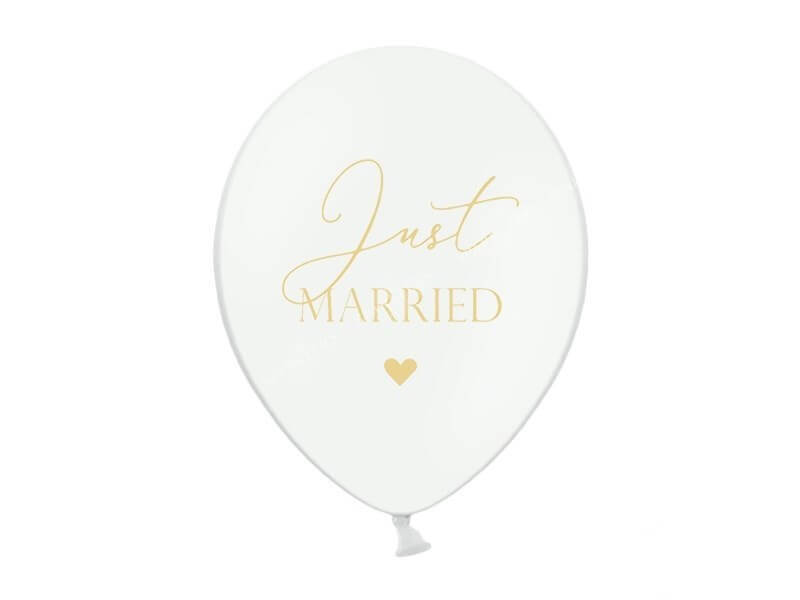Ballons 30cm, Just Married, Pastel Blanc Pur lot de 50