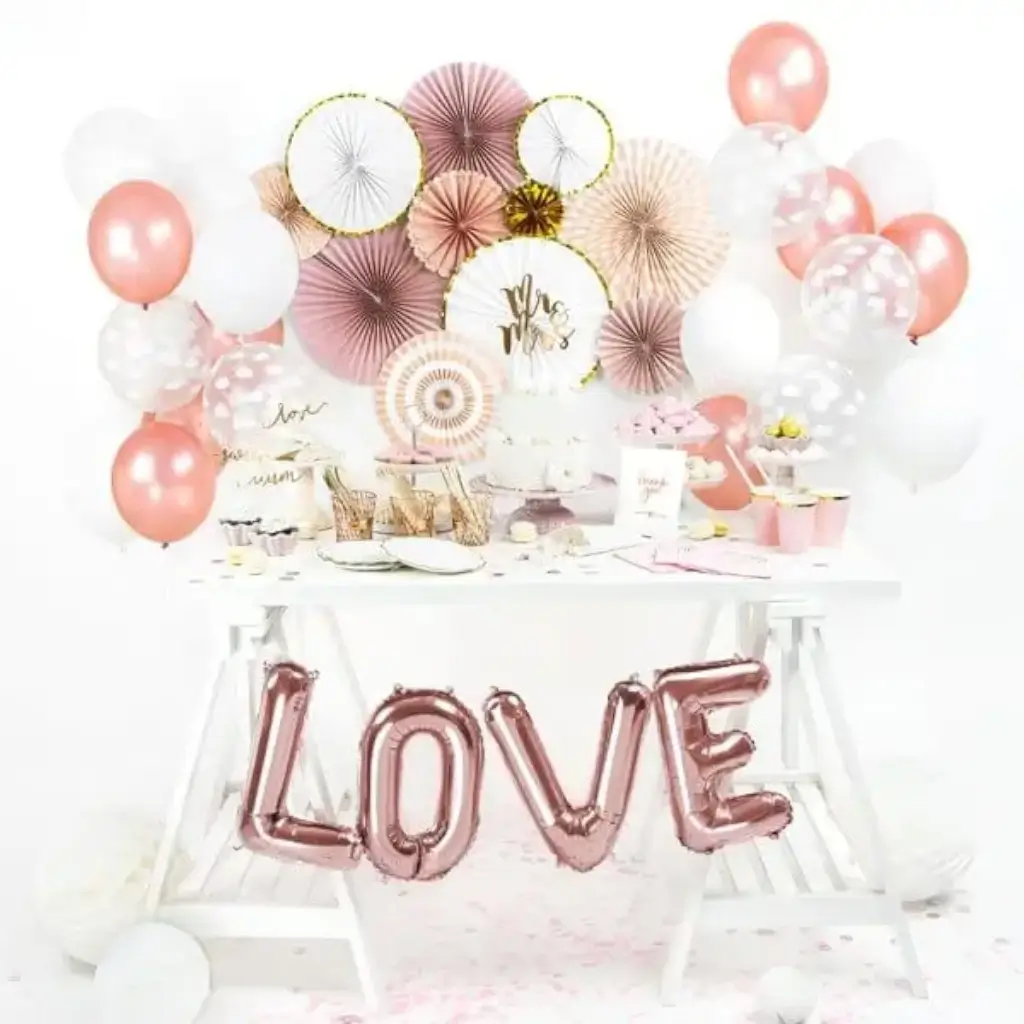Rosaces décoratives roses &amp; or  (3 pièces)