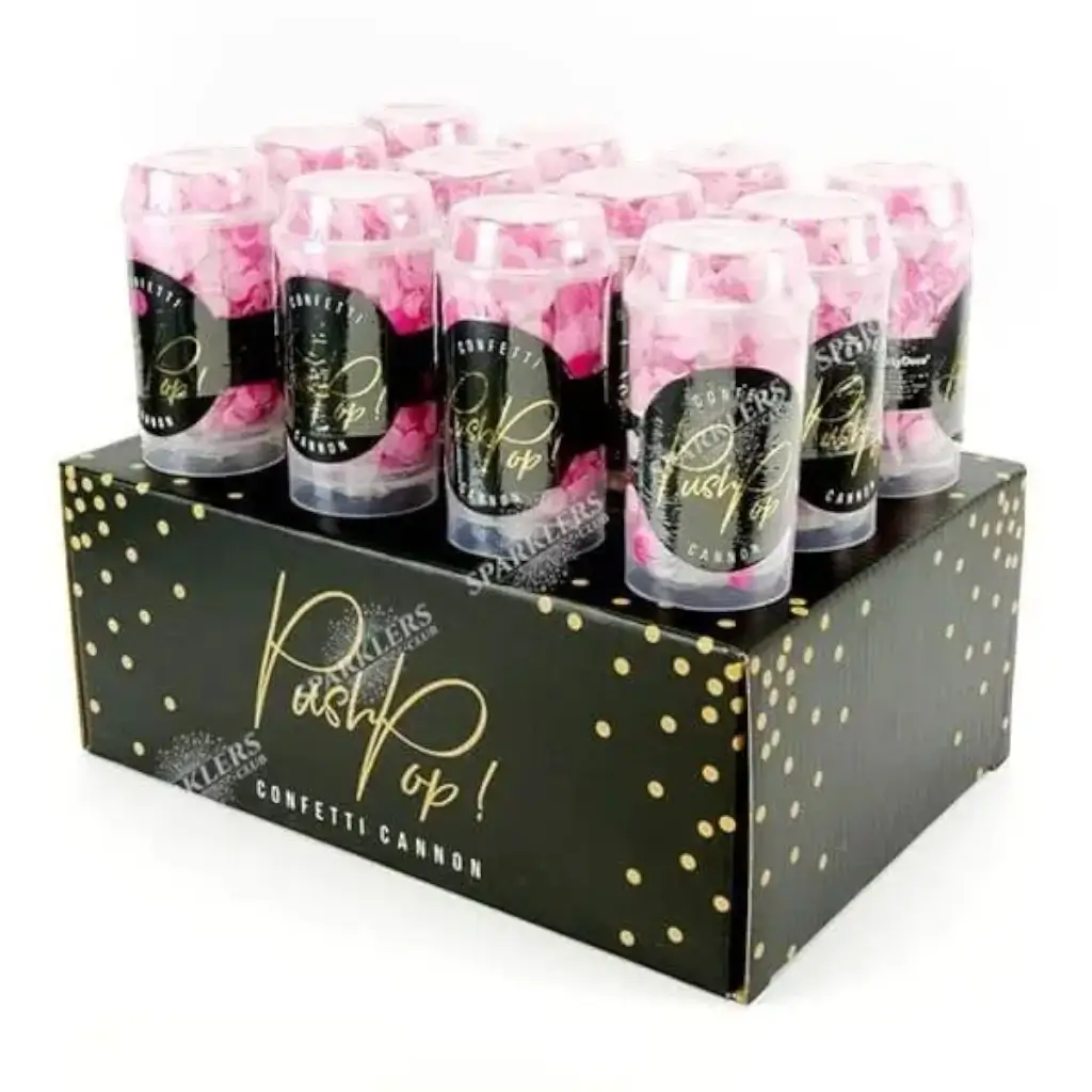 Confettis push pop rose