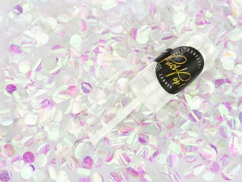 Confetti push pop, iridescent
