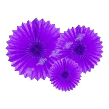 Rosaces décoratives, violet, 20-40cm (3 pièces)