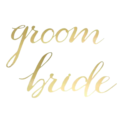Déco chaise mariage Bride Groom, Or