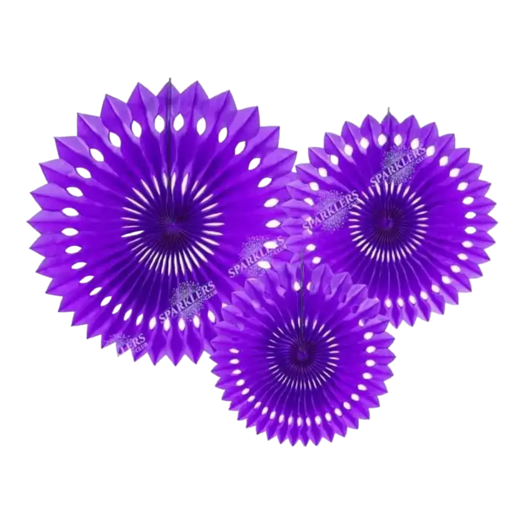 Rosaces décoratives, violet, 20-30cm (3 pièces)