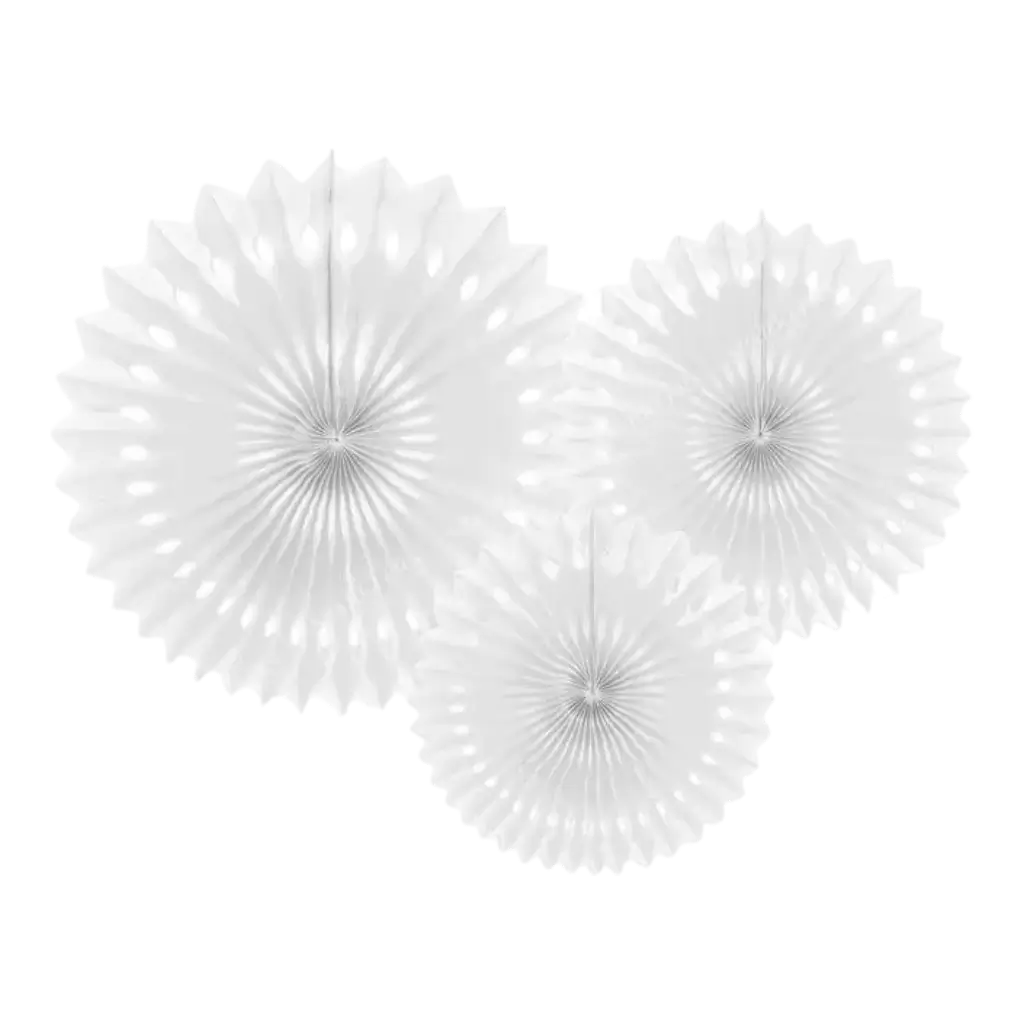 Rosaces décoratives, blanc, 20-30cm (3 pièces)