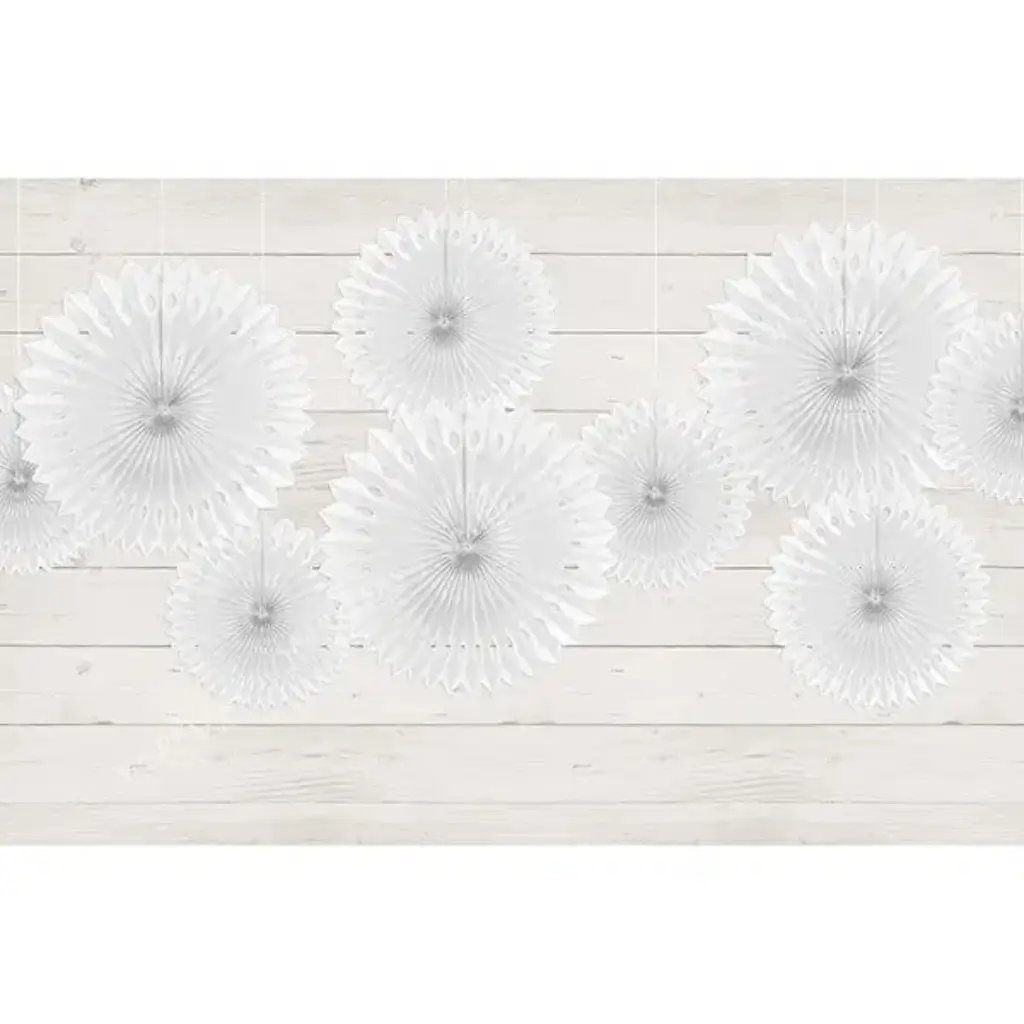 Rosaces décoratives, blanc, 20-30cm (3 pièces)