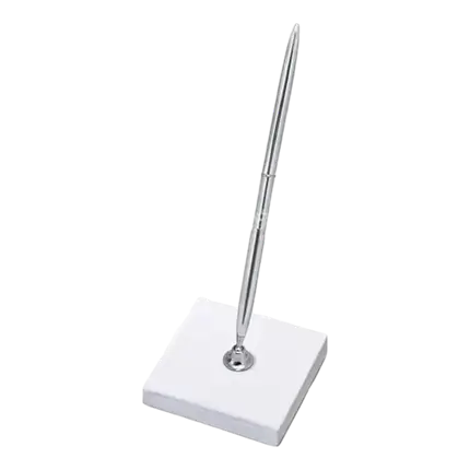 Porte stylo blanc & stylo argent 