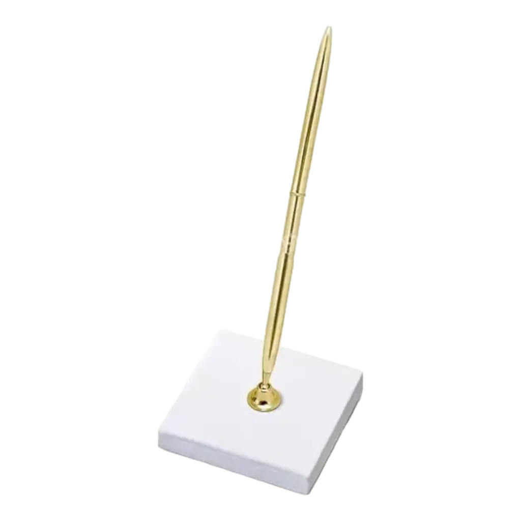 Porte stylo blanc &amp; stylo or