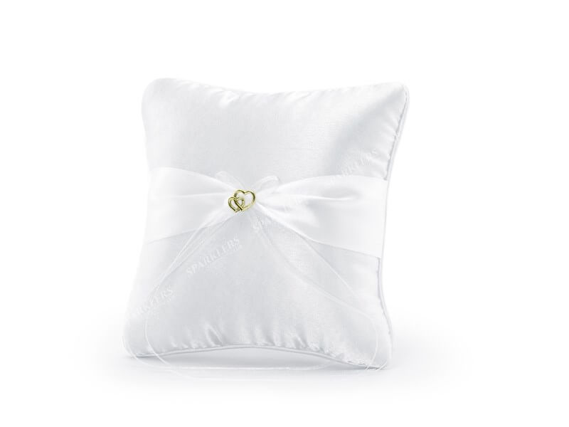 Coussin porte alliance mariage coussiné blanc 