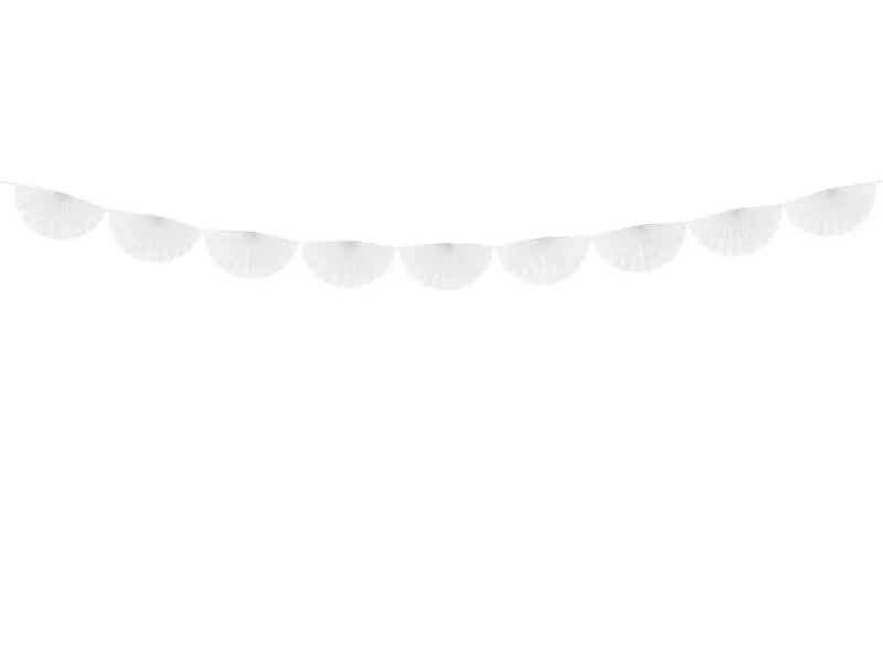 Guirlande de tissus rosettes blanches 3 mètres 