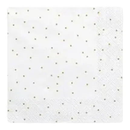 Serviette en papier point rond doré (Lot de 20)