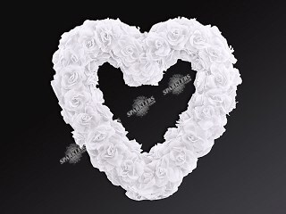 Coeur en fleurs blanches 50 cm
