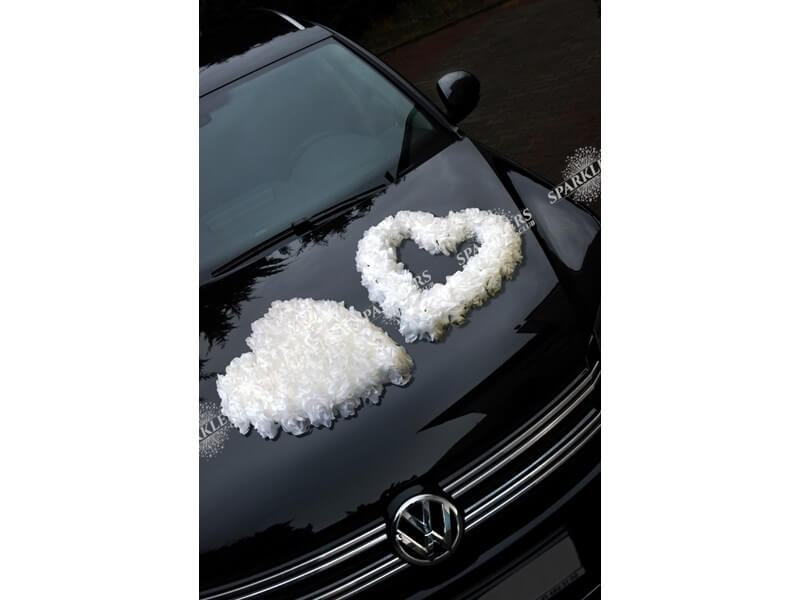 Coeur en fleurs blanches 50 cm