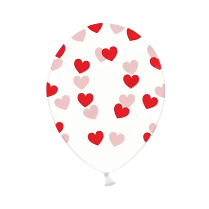 Ballons - Coeur Rouge et Confetti Or - Lot de 9 - O'SugarArt